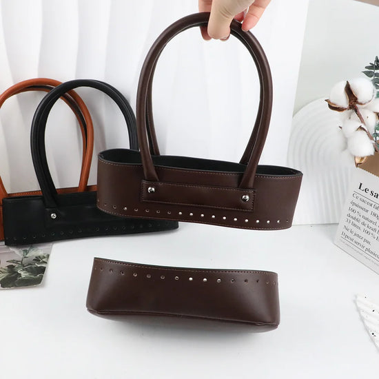 Kit Accessori per Borse Fai-da-Te – Set Manici & Fondo in Ecopelle per Borsa a Spalla