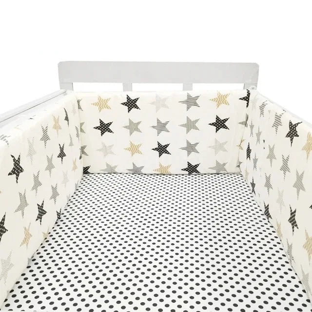 Paracolpi Lettino Imbottito 200 × 30 cm in Cotone con Fodera Removibile