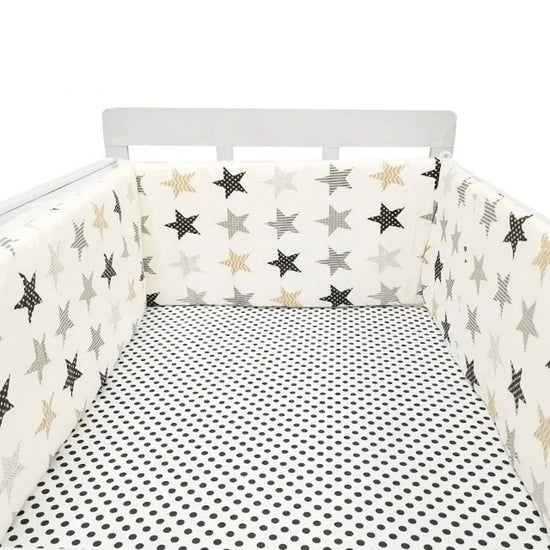 Paracolpi Lettino Imbottito 200 × 30 cm in Cotone con Fodera Removibile