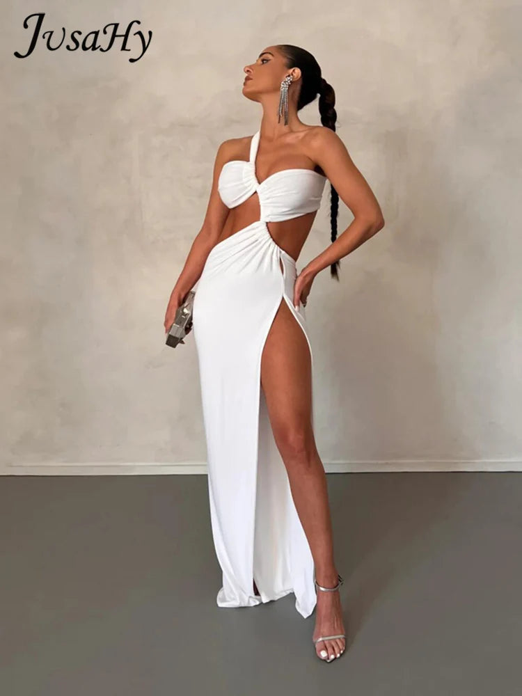 Abito Monospalla Sexy Donna Y2K – Spacco, Schiena Scoperta, Look Party 2025