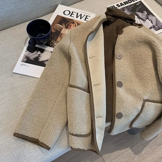 Giacca corta in pelliccia d'agnello donna – Cappotto oversize imbottito per l'inverno, taglie piccole disponibili