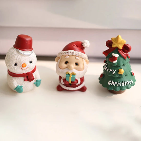 Decorazioni natalizie da scrivania 2025 ‒ set figurine Piccolo Babbo Natale + Alberello ornamentale per ufficio e casa