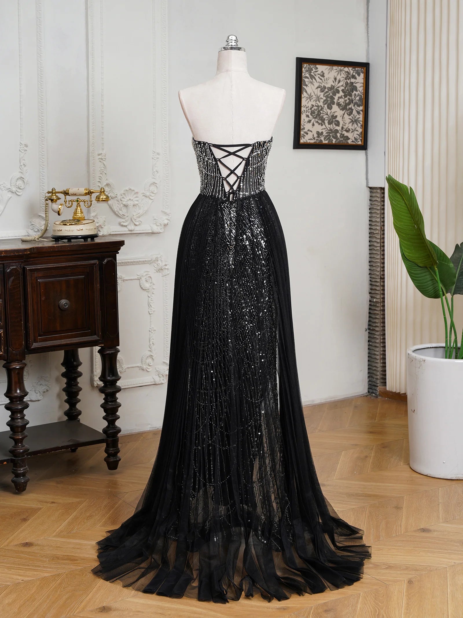 Abito Lungo Elegante con Spacco Alto – Vestito da Cerimonia e Gala