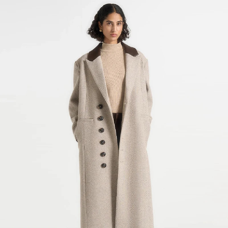Cappotto Lungo Donna a Pois con Cintura - immagine 12