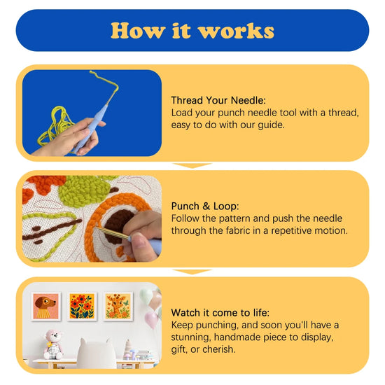 Kit Punch Needle Paesaggio – Ricamo DIY Completo per Principianti
