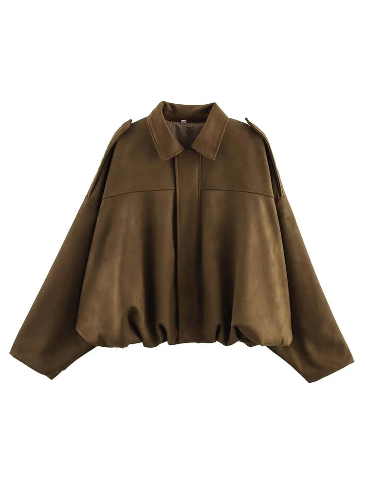 Giacca Bomber Oversize  Donna Stile Vintage – Giubbotto Elegante e Morbido per Occasioni Speciali