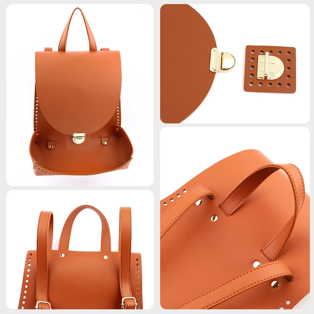 Kit Zaino / Borsa con Base in Ecopelle e Uncinetto – Fai-da-Te Borsa Unica