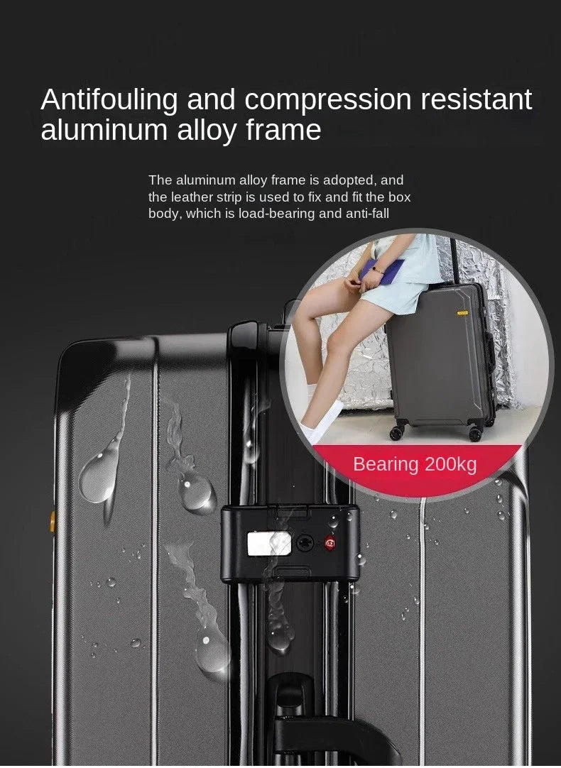 Trolley rigido alluminio 20-26″ cabina/da viaggio con serratura TSA + porte USB – valigia leggera e professionale