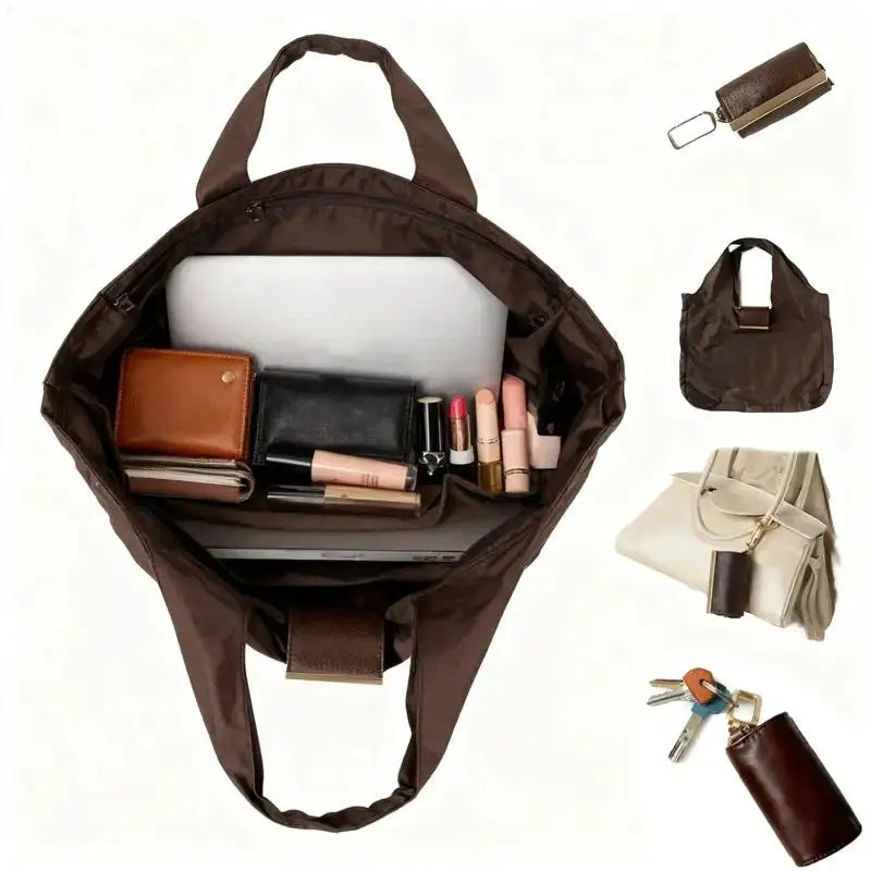 Borsa Pieghevole Portachiavi – Shopper Riutilizzabile per Spesa e Viaggio