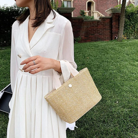 Borsa Mare in Paglia Intrecciata Donna – Grande Capacità Estiva