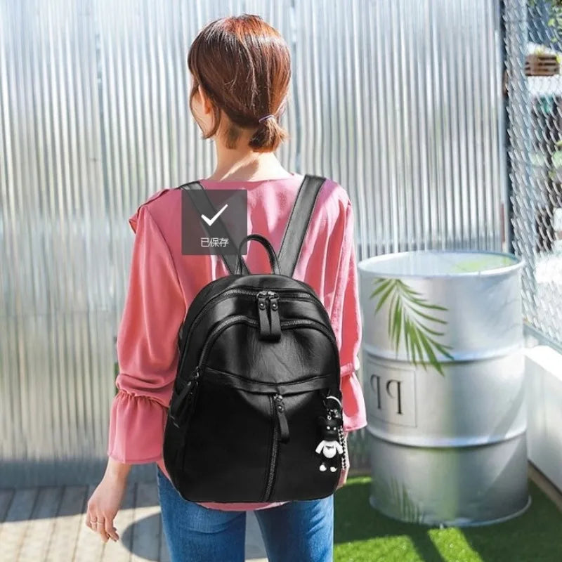 Zaino nero casual / crossbody monospalla, stile carino e vegan friendly