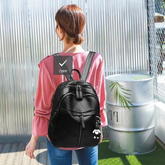 Zaino nero casual / crossbody monospalla, stile carino e vegan friendly