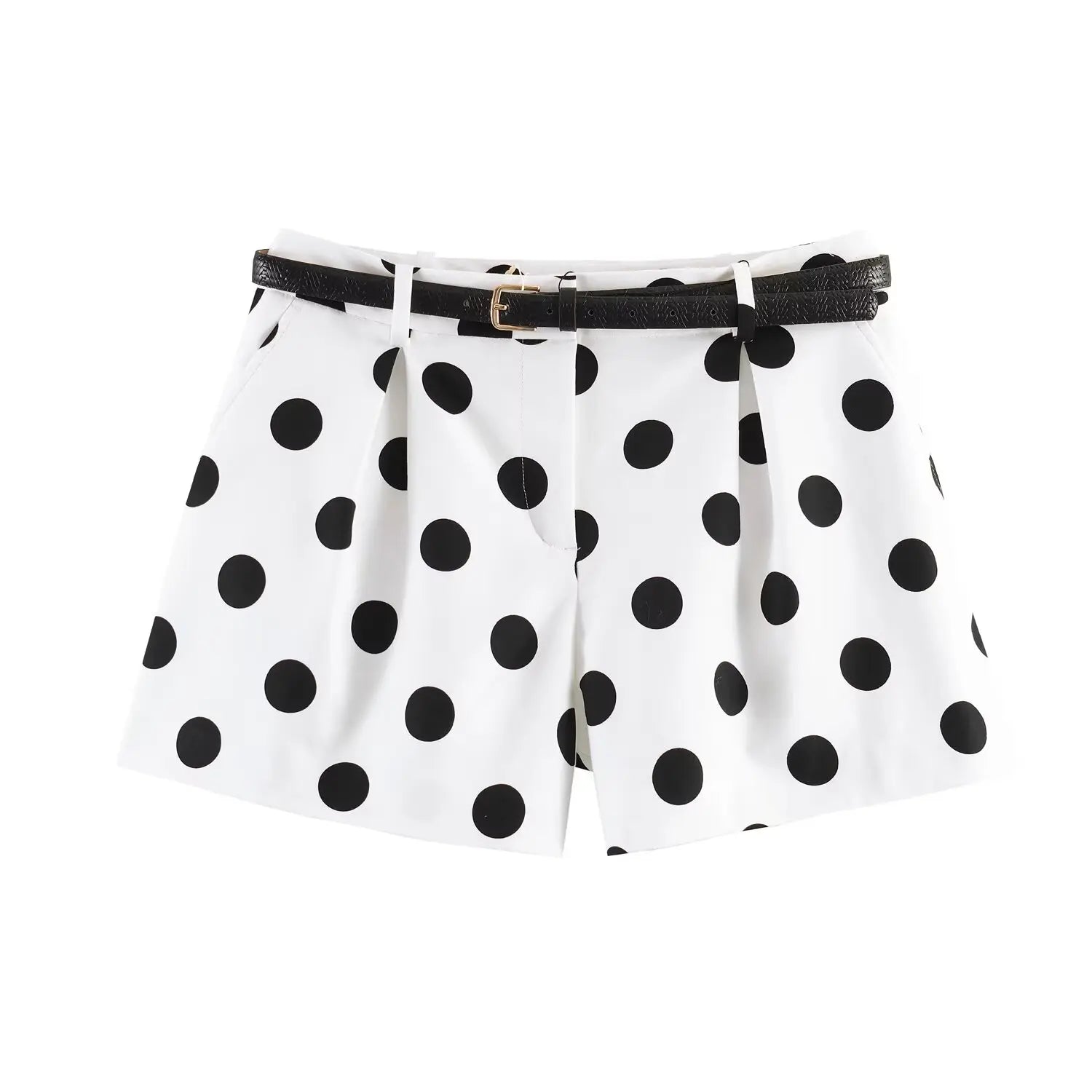 Shorts Donna a Pois Vita Alta – Pantaloncini Estivi Casual Chic