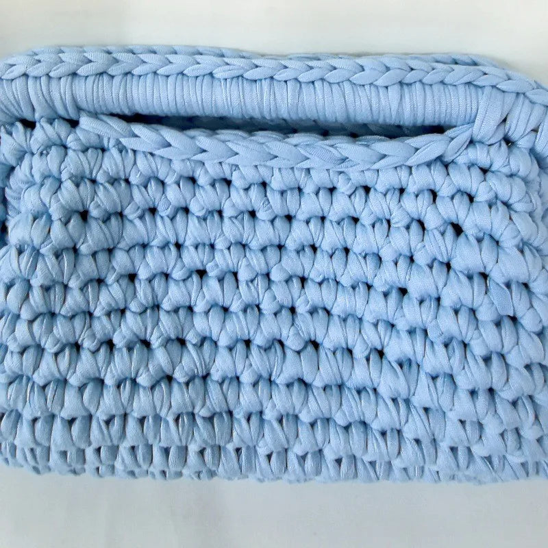 Borsa Clutch Donna Intrecciata a Spalla in Stile Crochet – Bag Elegante Fatta a Mano