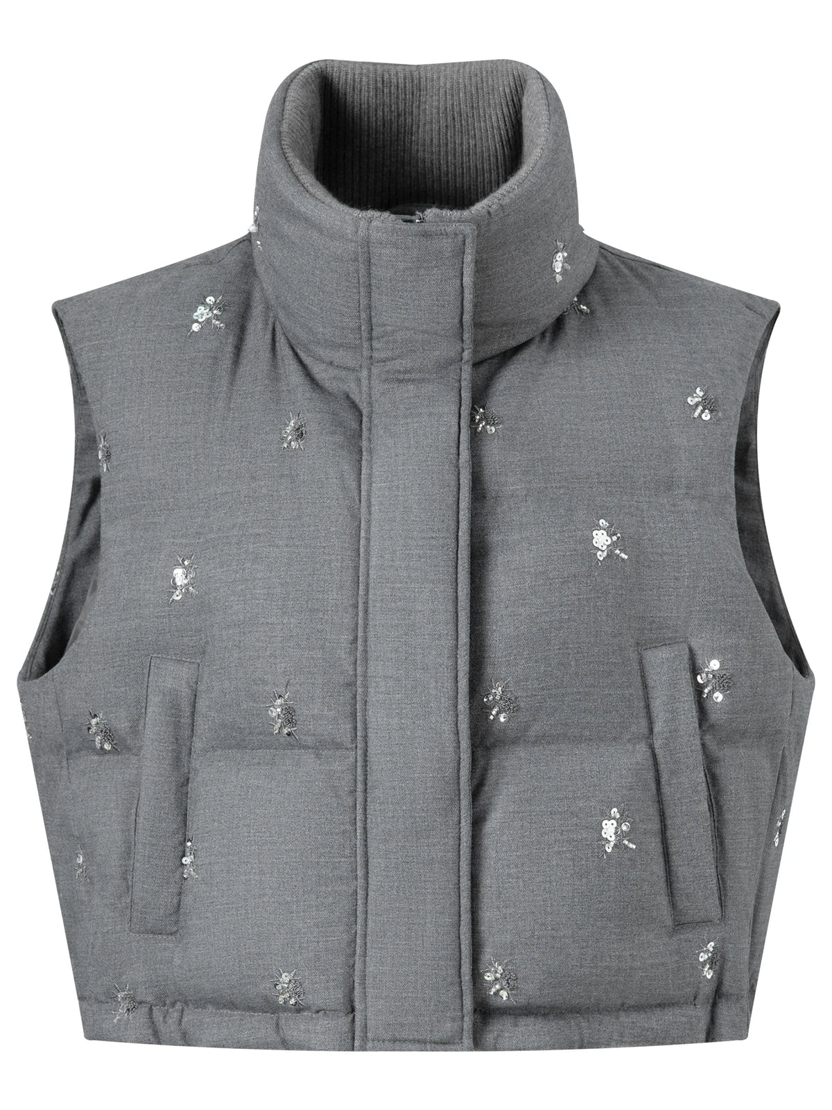 Piumino o gilet donna trapuntato con decorazioni - foto 33 della galleria
