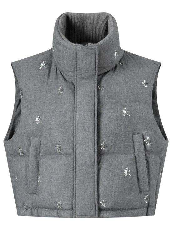 Piumino o gilet donna trapuntato con decorazioni - foto 33 della galleria