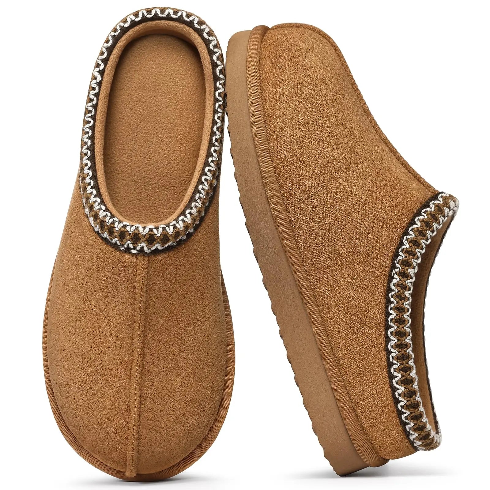 Slippers fuzzy donna 2025 in vera pelle scamosciata con memory foam – pantofole casa / outdoor antiscivolo inverno