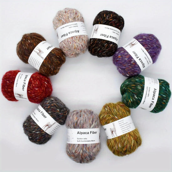 Set 6 gomitoli filo alpaca – lana alpaca hand-knit per sciarpe, cappotti, lavori intrecciati colorati fai-da-te