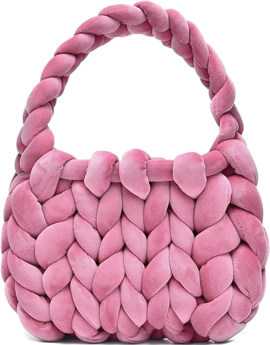 Borsa uncinetto in velluto intrecciato a mano – handbag artigianale unisex disponibile in più colori e dimensioni