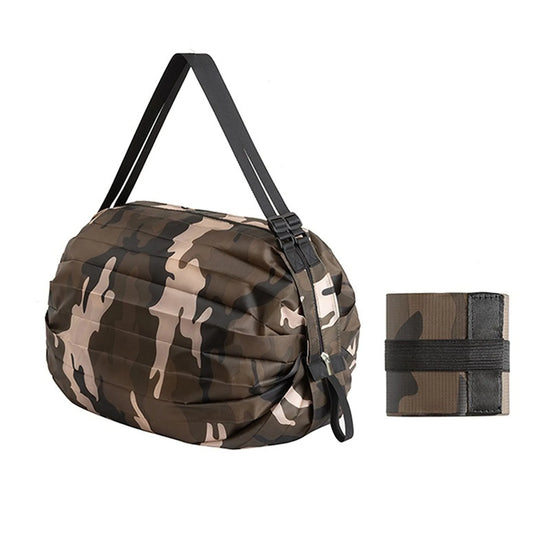 Shopper pieghevole grande capacità in nylon camouflage – Borsa da viaggio riutilizzabile leggera