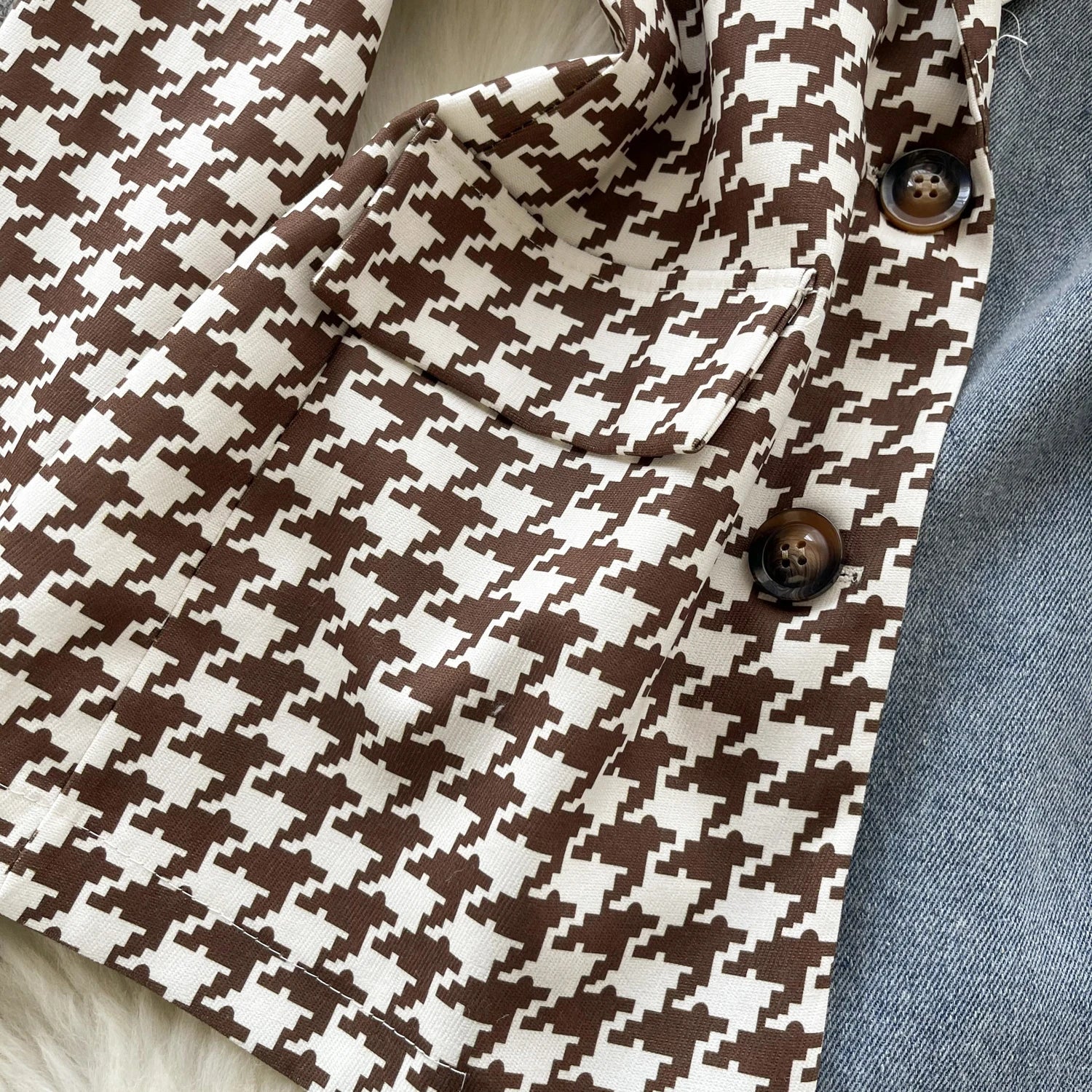 Giacca patchwork in denim con rever 2025 – blazer overshirt donna doppio bottone, vita slim, stile commuter