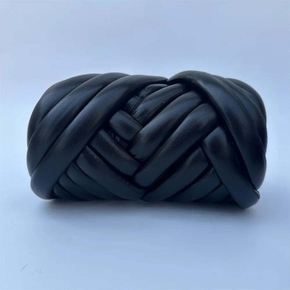 Filato mesh / ecopelle marshmallow per borse e uncinetto – opaco/lucido + pelle intrecciata artigianale