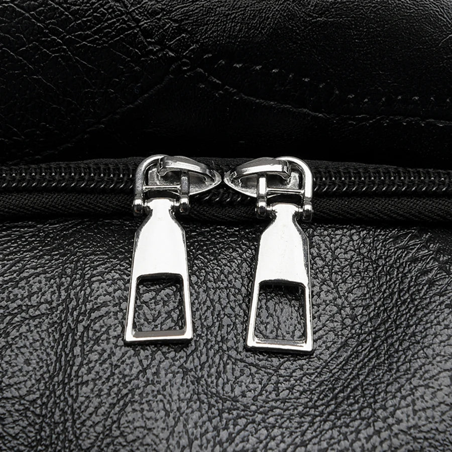 Zaino donna in pelle sintetica PU grande capacità – backpack anti-furto retrò per scuola, viaggio e uso quotidiano