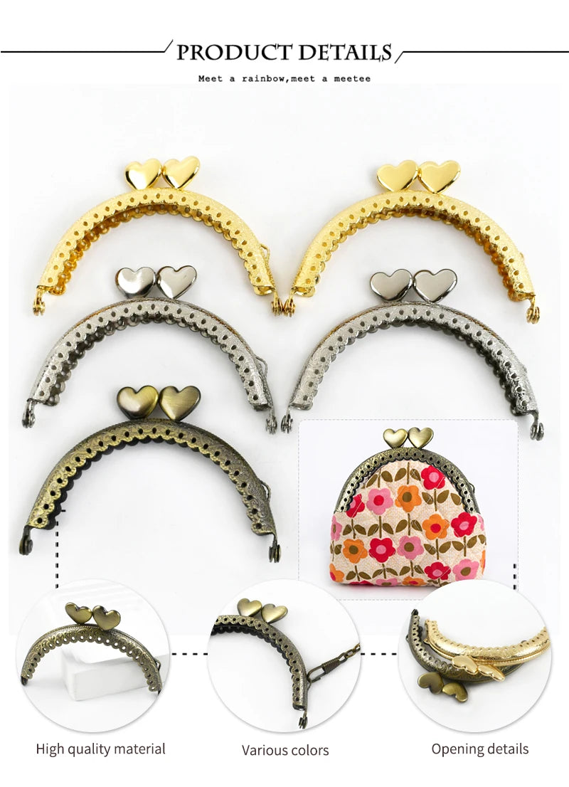 Chiusura da Cucire  85 mm con Chiusura Kiss-Lock – Mini Portamonete / Pochette DIY (1-10 pezzi)