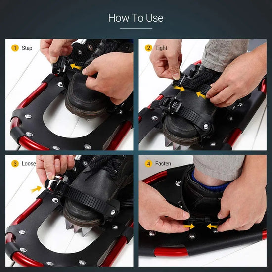 Racchette da sci/skates in alluminio regolabili – short ski “sliding” leggeri per neve, sport outdoor