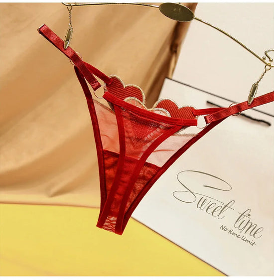 Perizoma sexy ricamato in stile giapponese – lingerie femminile a vita bassa, intimo elegante e sensuale