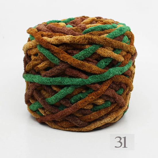 Set 4 pezzi filato chenille cotone 400 g – morbido “ice strip” per coperte, sciarpe e lavori fai-da-te