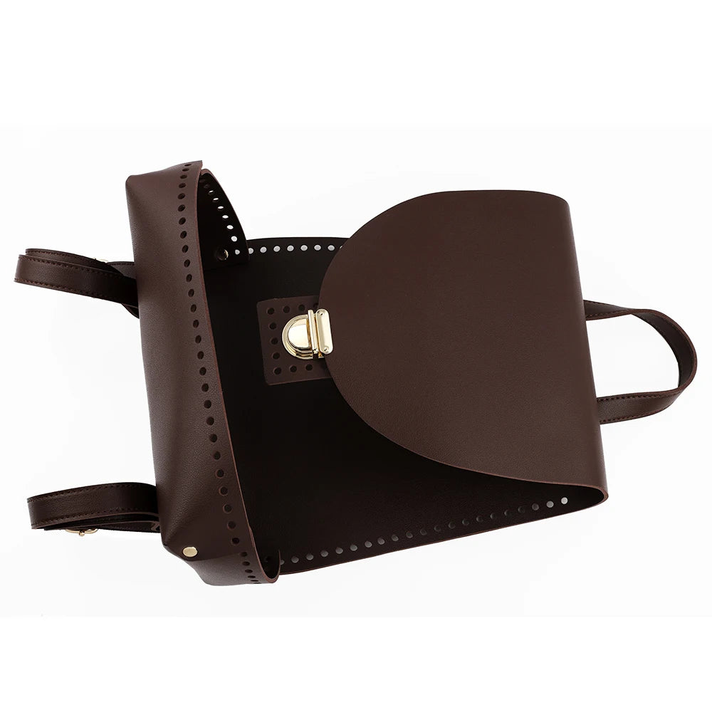 Kit Zaino / Borsa con Base in Ecopelle e Uncinetto – Fai-da-Te Borsa Unica