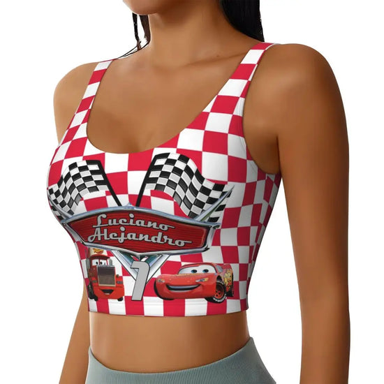 Maglia cars SaettaMcQueen Donna | Cartoon Fitness Crop Top Cars