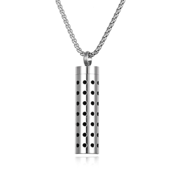 Collana diffusore profumo in acciaio – Aromaterapia wearable argento con spugnetta interna