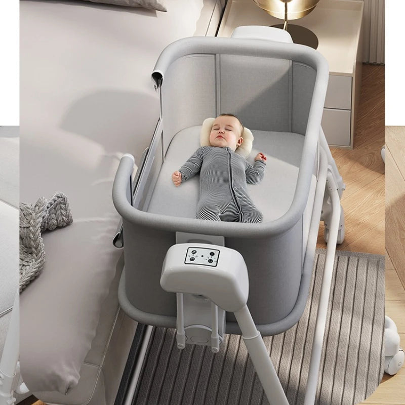 Culla Elettrica Dondolante per Neonato – Lettino Multifunzione Regolabile