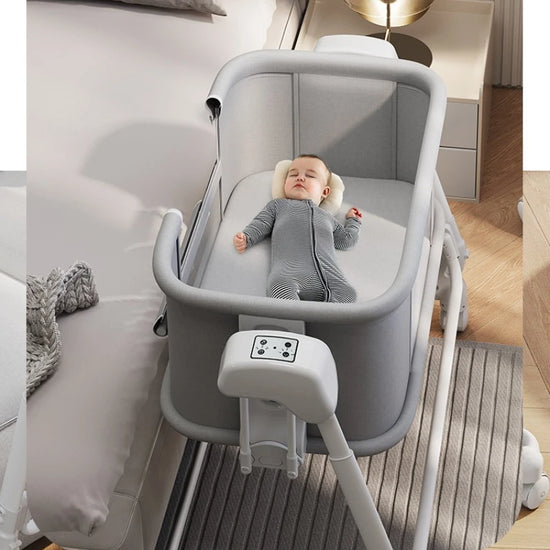Culla Elettrica Dondolante per Neonato – Lettino Multifunzione Regolabile