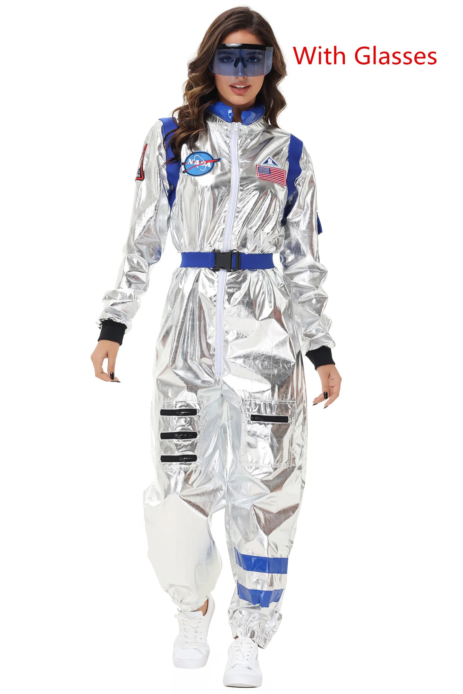 Costume Astronauta Argento per Adulti – Tuta Spaziale Cosplay per Carnevale e Halloween