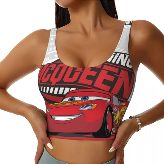 Maglia cars SaettaMcQueen Donna | Cartoon Fitness Crop Top Cars
