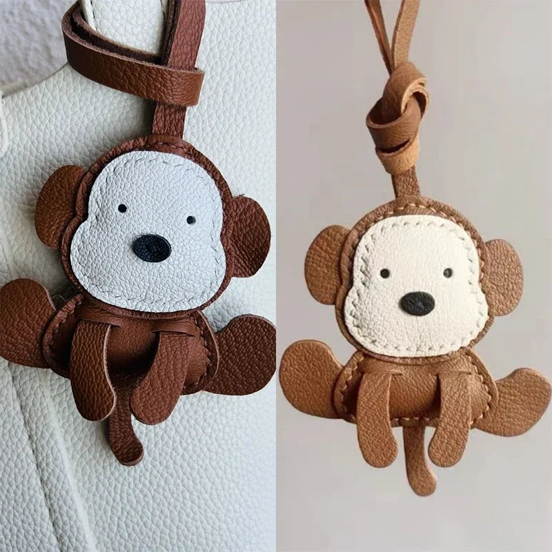 Ciondolo in Pelle a Forma di Animale – Portachiavi Artigianale per Borse e Zaini