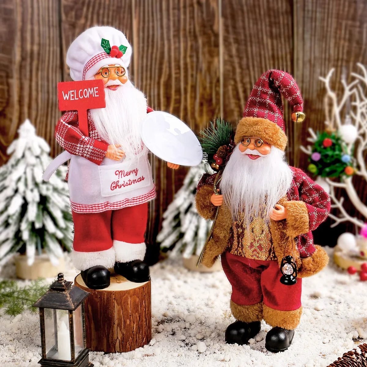Pupazzo Babbo Natale peluche 30 cm ‒ decorazione natalizia morbida per casa, albero, festa (set 1-4 pezzi) 2025