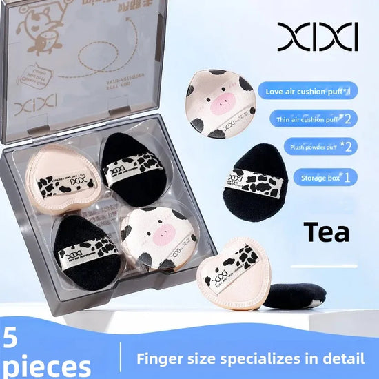 Set 5 spugnette makeup ultra morbide “cheese cow” – compatibili dry & wet
