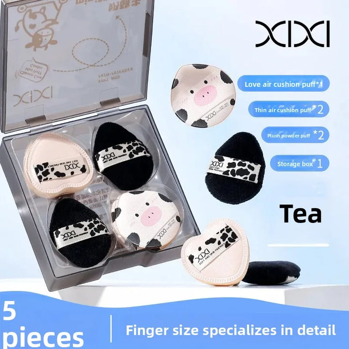 Set 5 spugnette makeup ultra morbide “cheese cow” – compatibili dry & wet