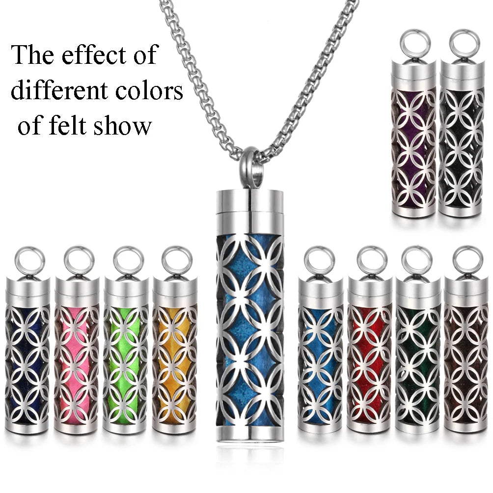 Collana diffusore profumo in acciaio – Aromaterapia wearable argento con spugnetta interna