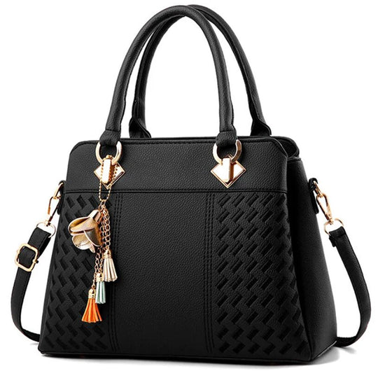 Borsa donna grande capacità ricamata con nappine – crossbody & tote 2025, borsa spalla elegante / uso quotidiano