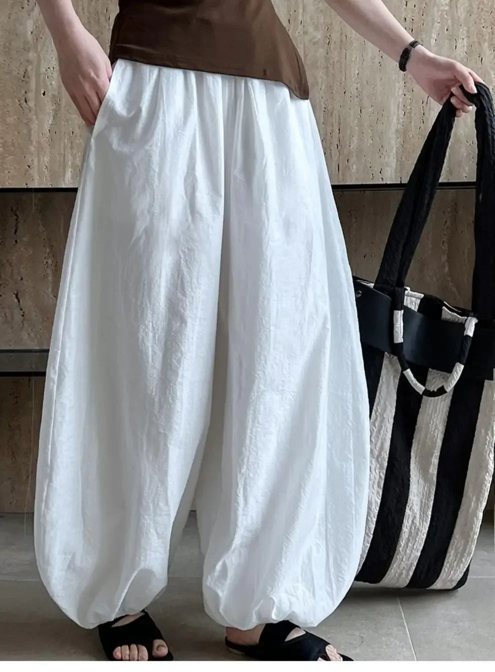 Pantaloni Bloomers Donna Vita Alta – Loose Fit Estivi