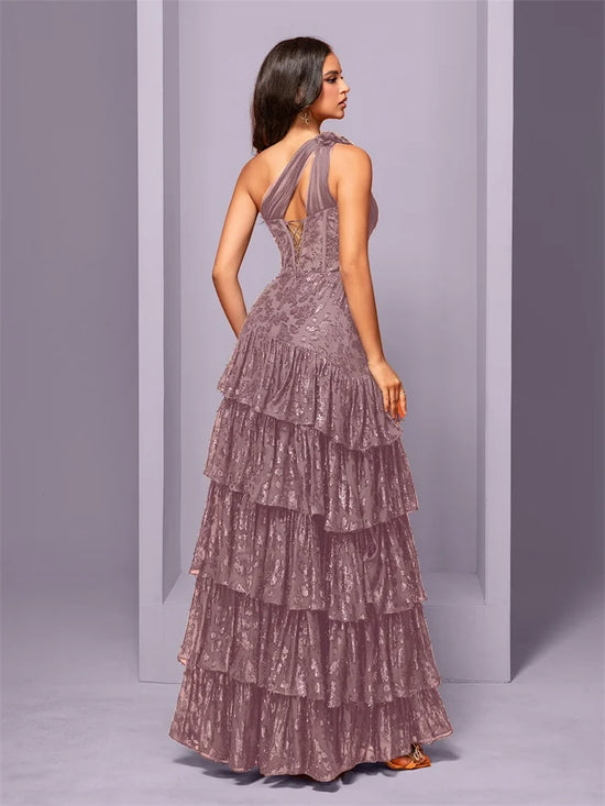 Abito Lungo Elegante da Sera Donna – Maxi Dress con Spacco e Paillettes per Cerimonie, Party e Promessa