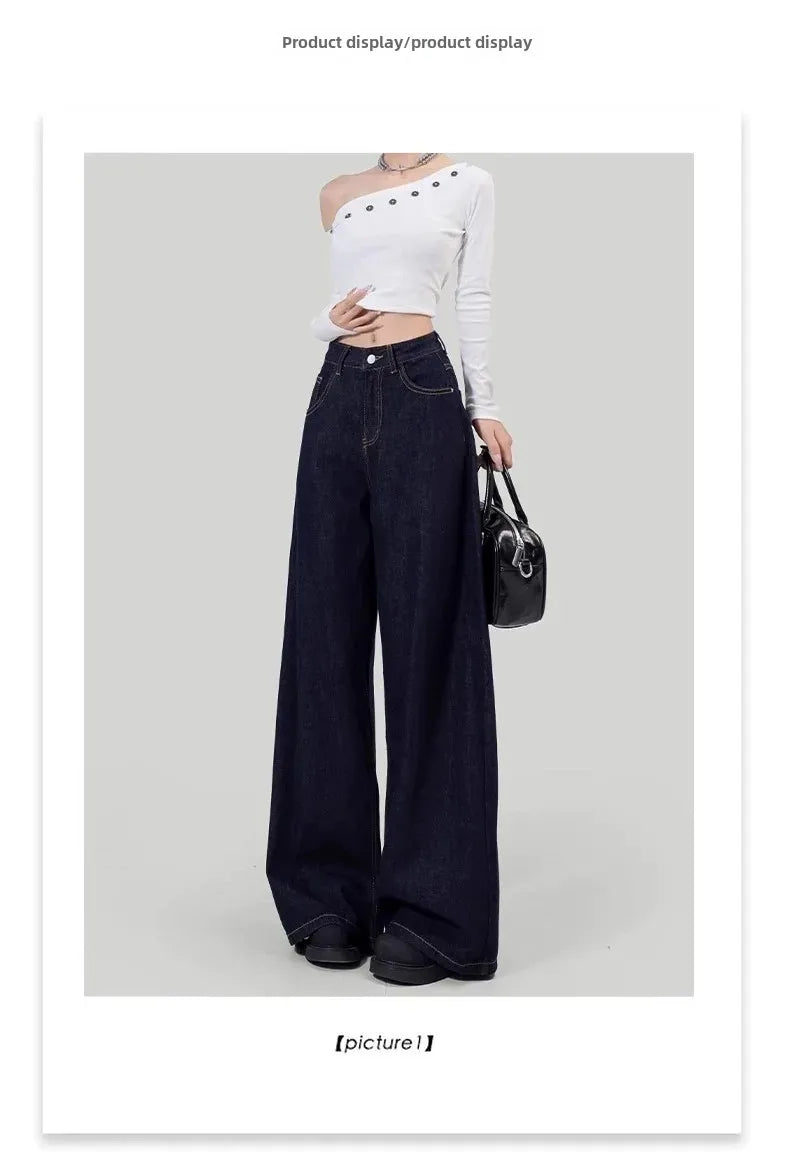 Jeans donna vita alta loose fit – Gamba dritta / wide-leg elegante per l’autunno / inverno