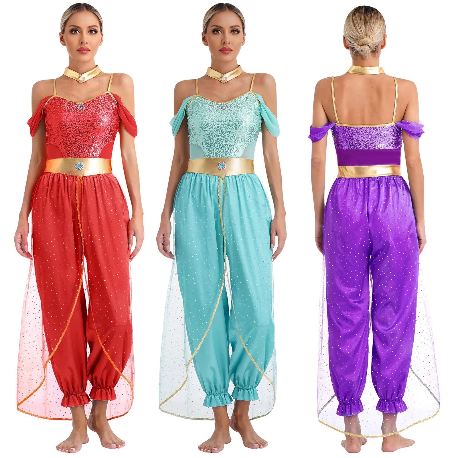Costume da Principessa Araba / Jasmine Bollywood – Outfit Cosplay per Feste e Halloween