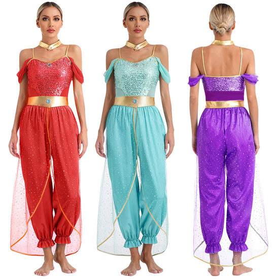 Costume da Principessa Araba / Jasmine Bollywood – Outfit Cosplay per Feste e Halloween