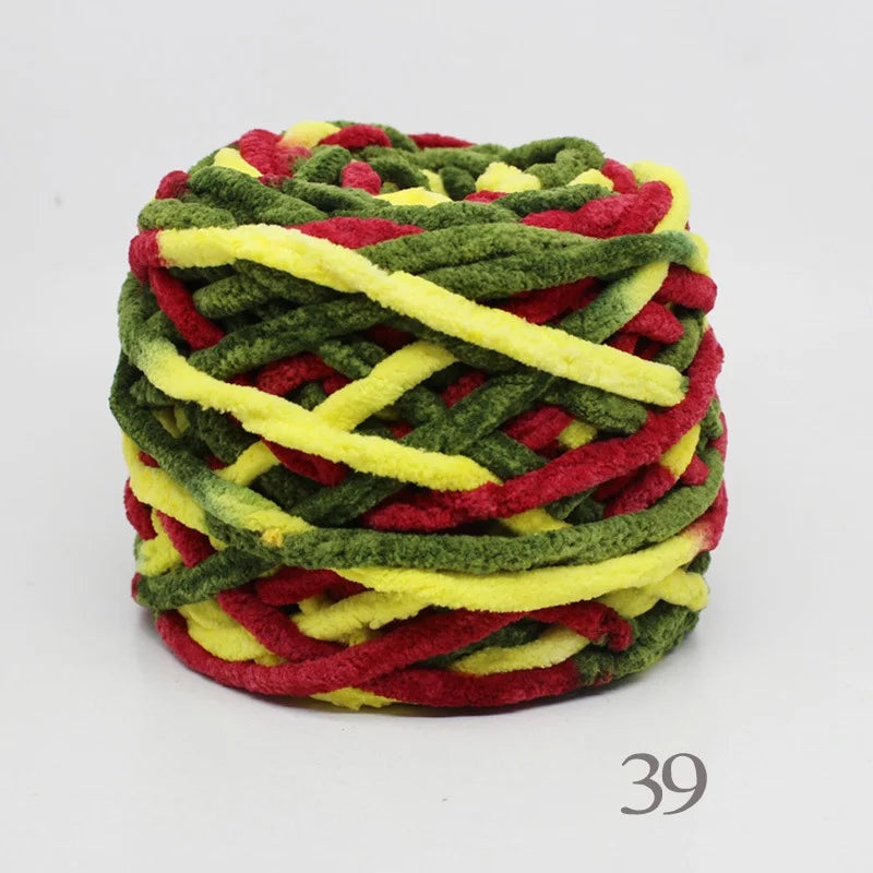 Set 4 pezzi filato chenille cotone 400 g – morbido “ice strip” per coperte, sciarpe e lavori fai-da-te